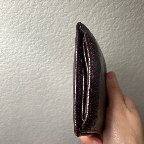 Vintage, Authentic, Louis Vuitton TAIGA  bi-fold wallet Bordeaux  Leather - Picture 6 of 15